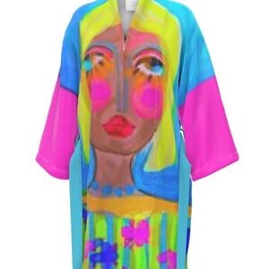 Vibrant Artistic Kimono Robe